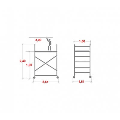 Rusztowanie aluminiowe Krause Stabilo 50 (1,50x2,50m) wys. rob. 3,00m